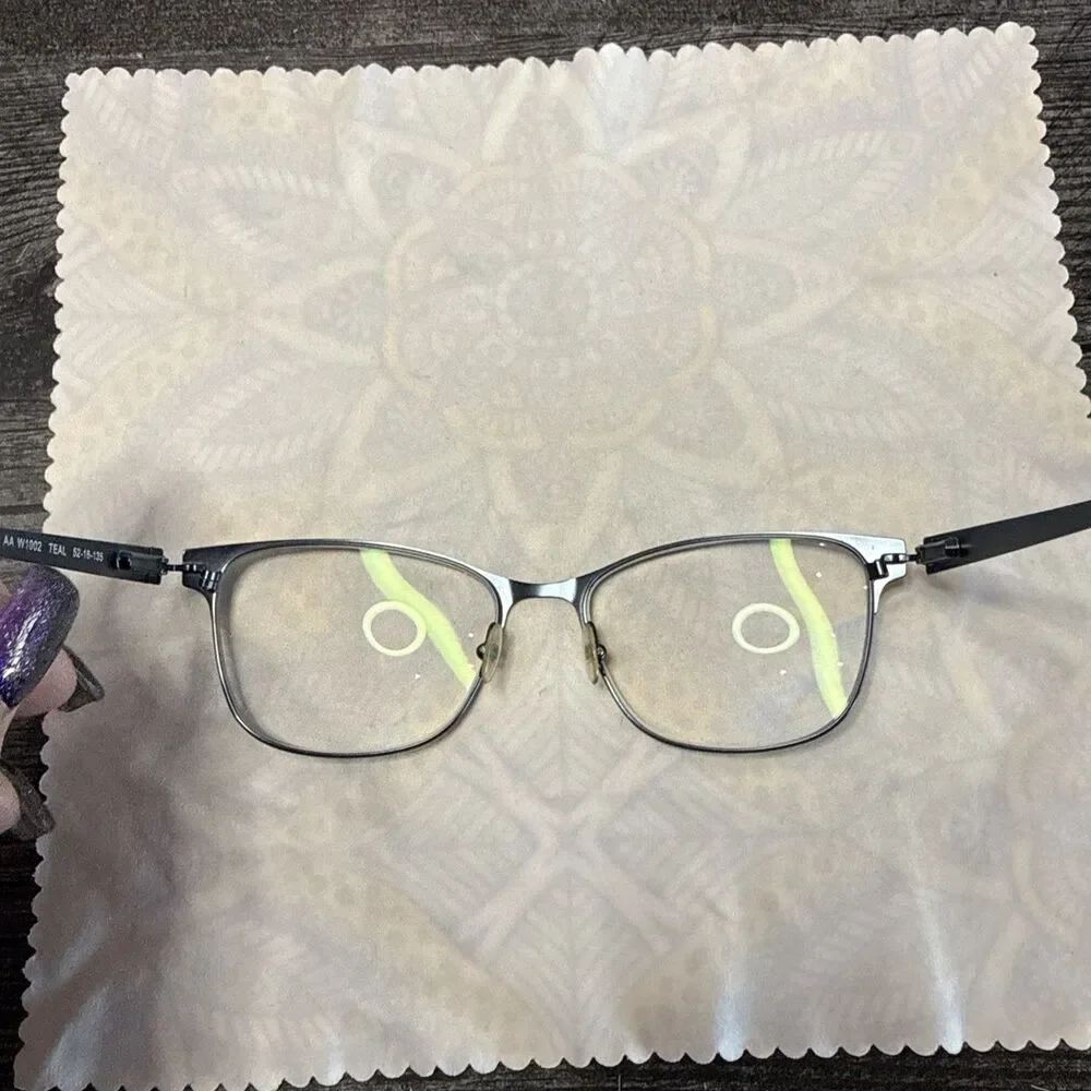 Eyeglass Frame Women's Teal Metal Full Rim 52-16-135